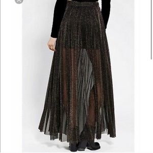 Urban Outfitters black/gold maxi skirt